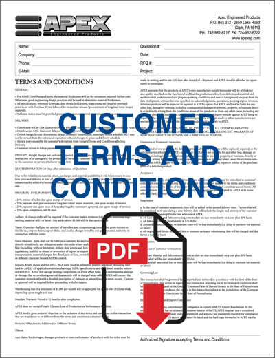 Apex Customer Terms & Conditions